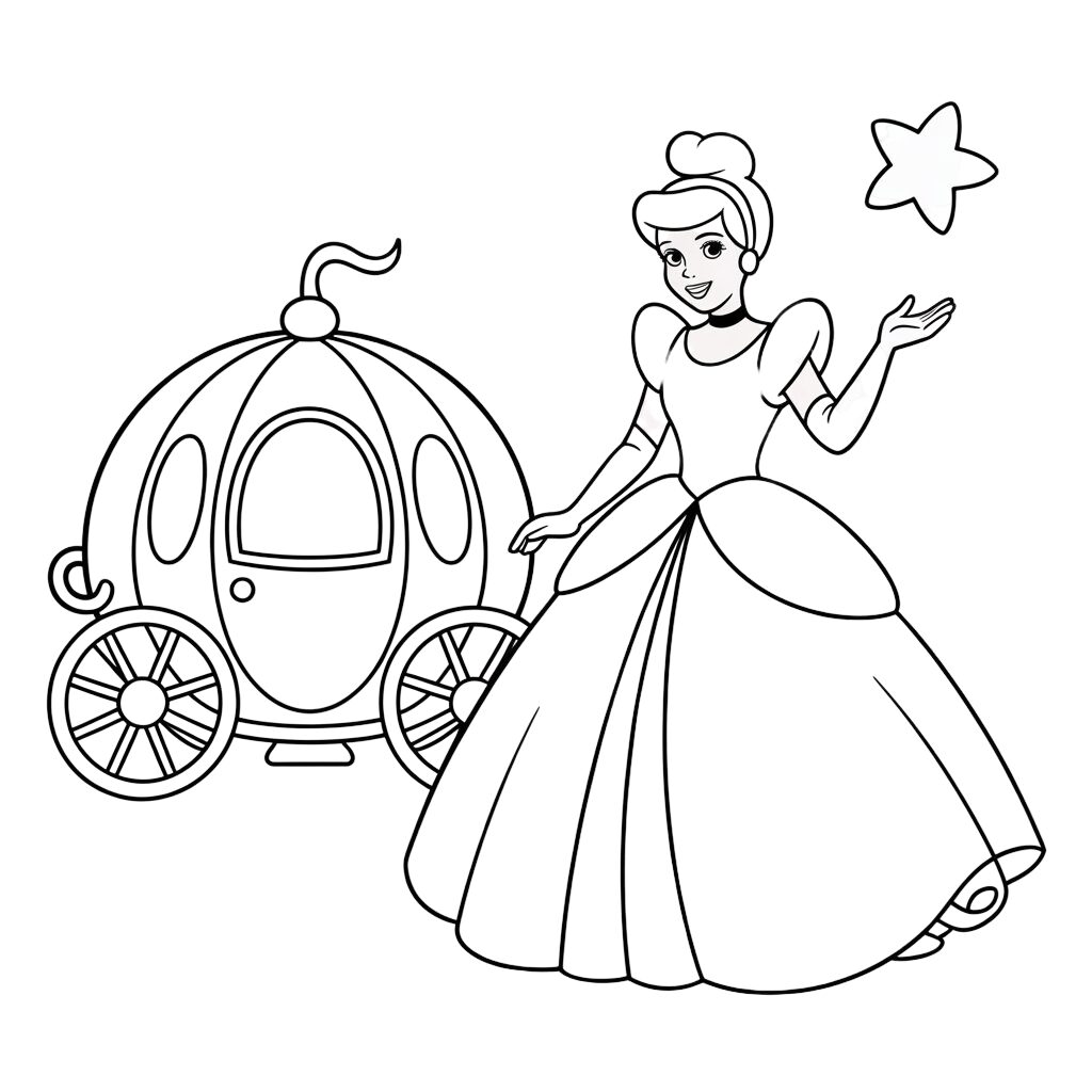 cinderella coloring pages printable