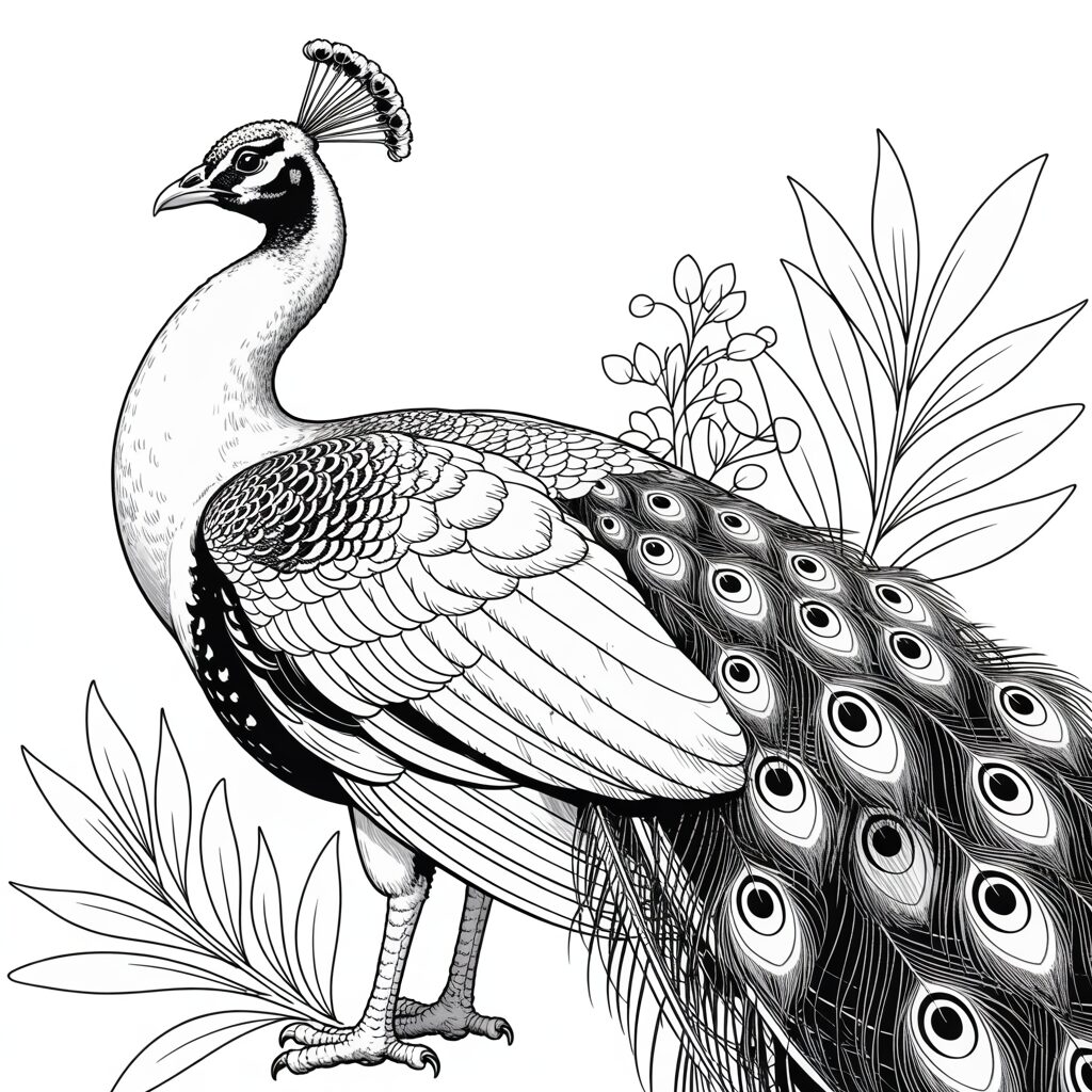 peacocks coloring pages