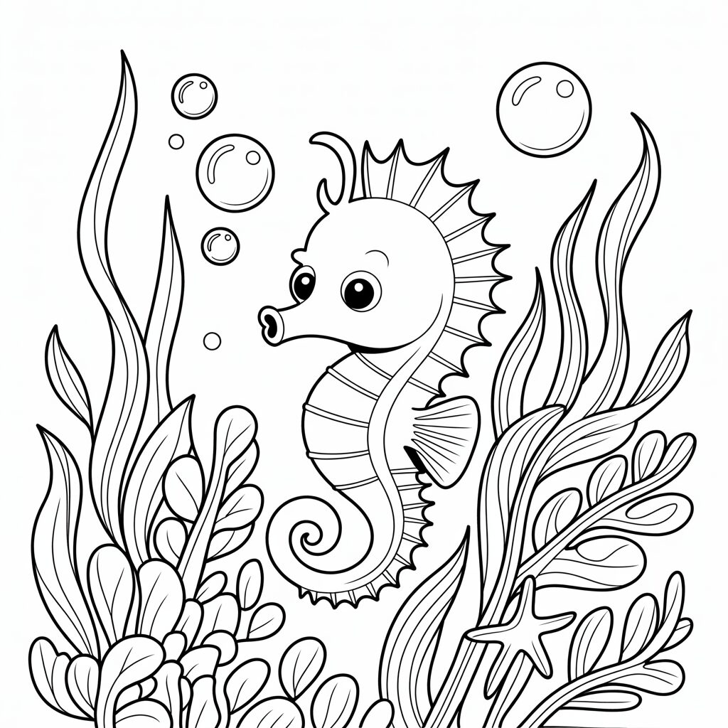 seahorses coloring pages