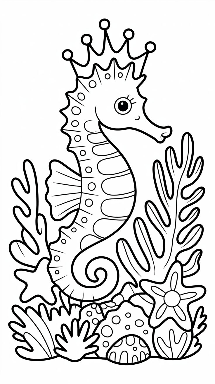free coloring pages seahorse