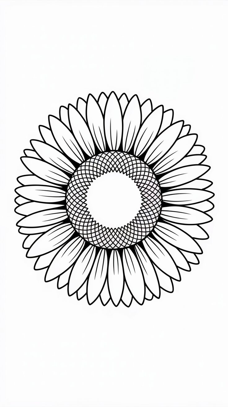 coloring page sunflower