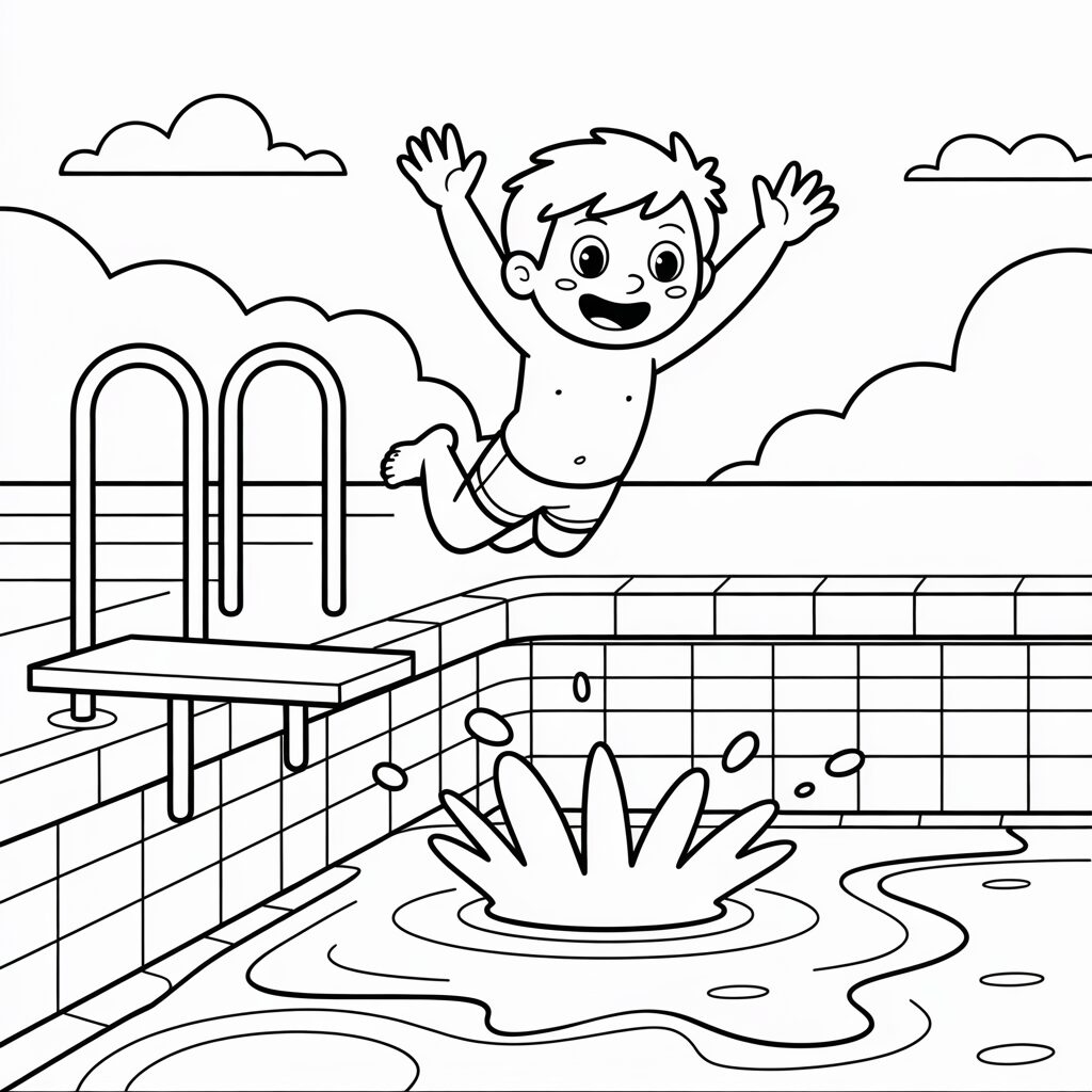 coloring page beach