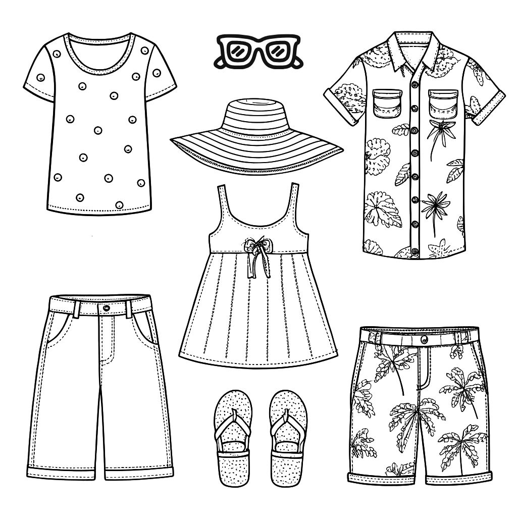 clothes coloring pages preschool