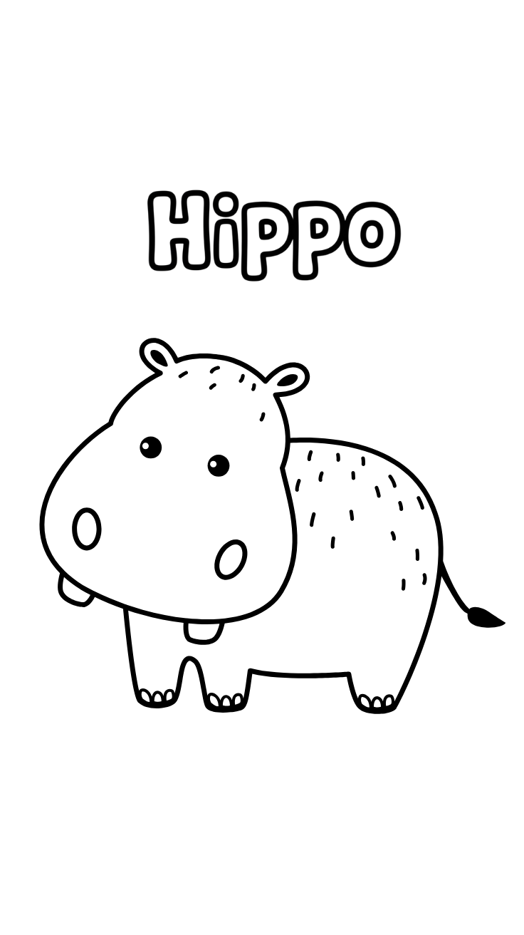 hippo coloring page