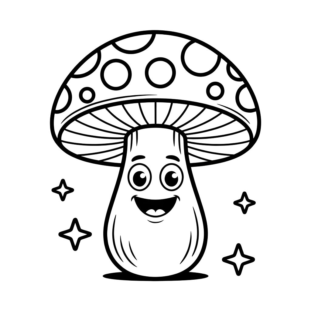 cute mushroom coloring pages