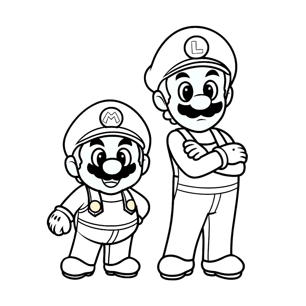luigi and mario coloring pages
