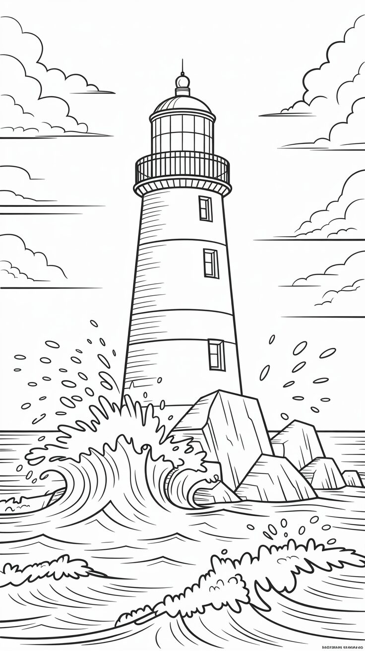 coloring book pages beach