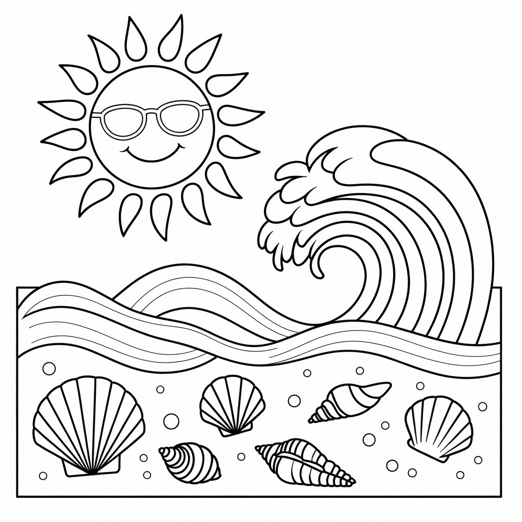 printable beach coloring pages