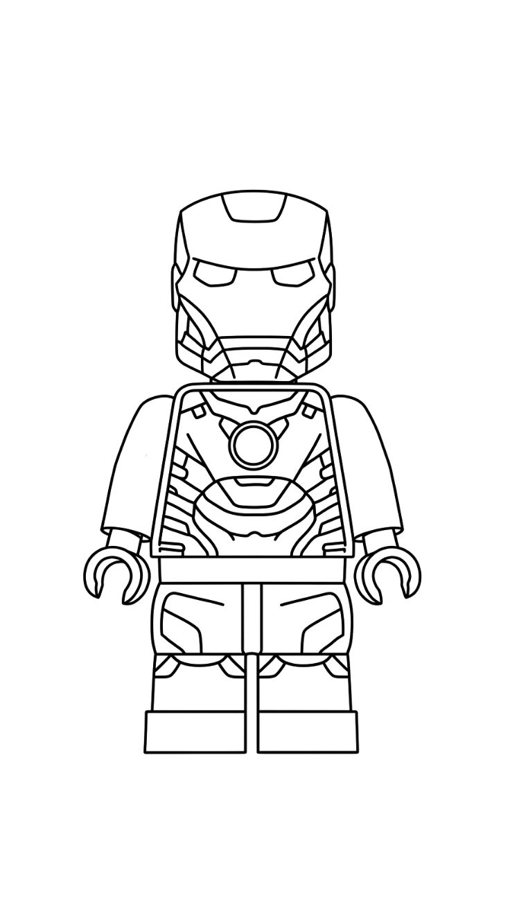 lego iron man coloring page