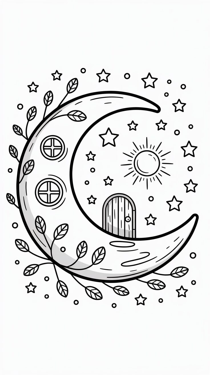 full moon coloring pages