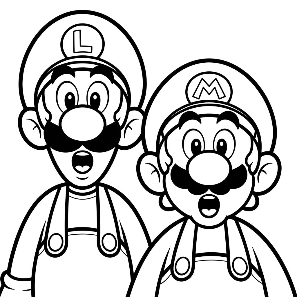 mario and luigi coloring page
