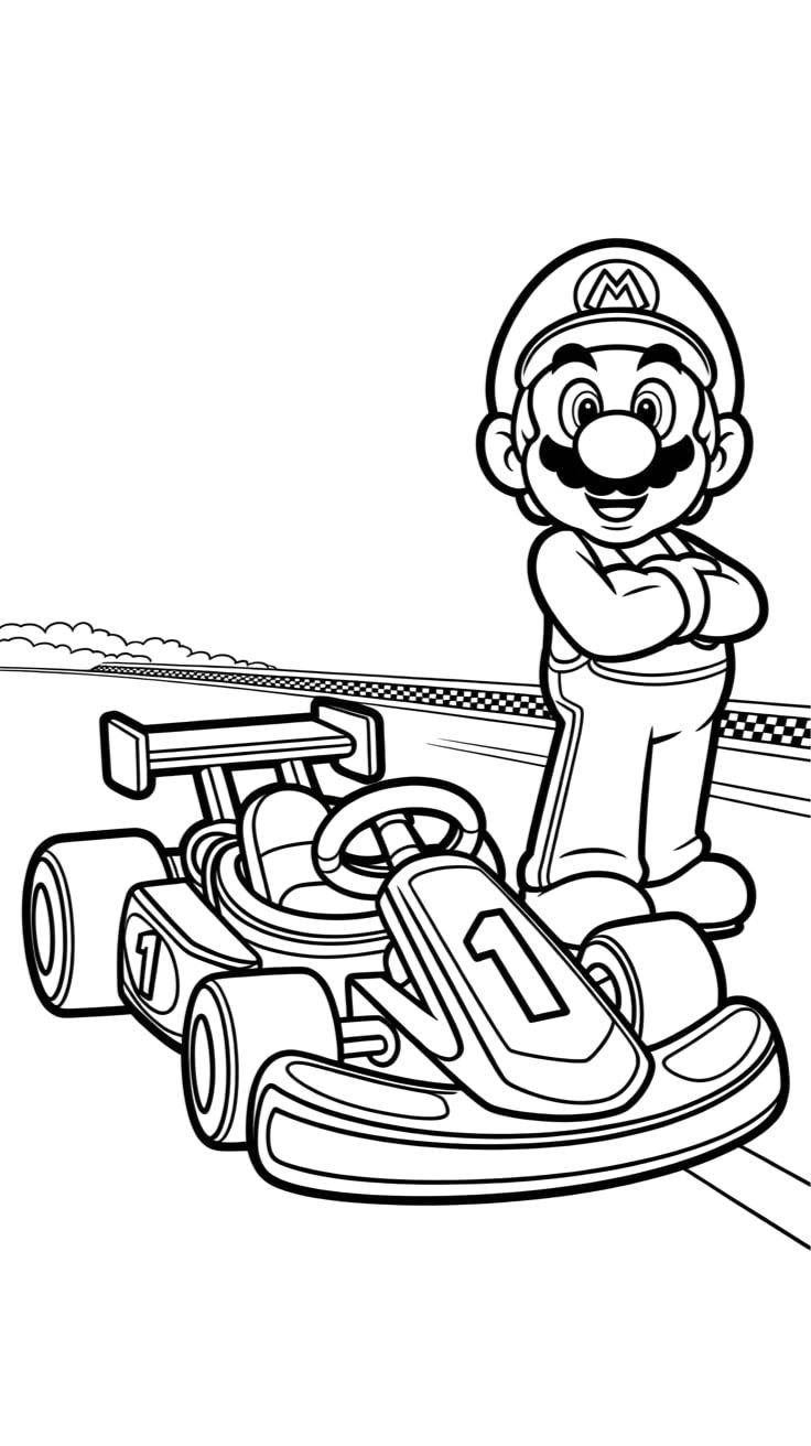 mario kart coloring sheets