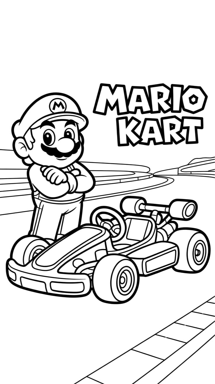 mario kart coloring sheets
