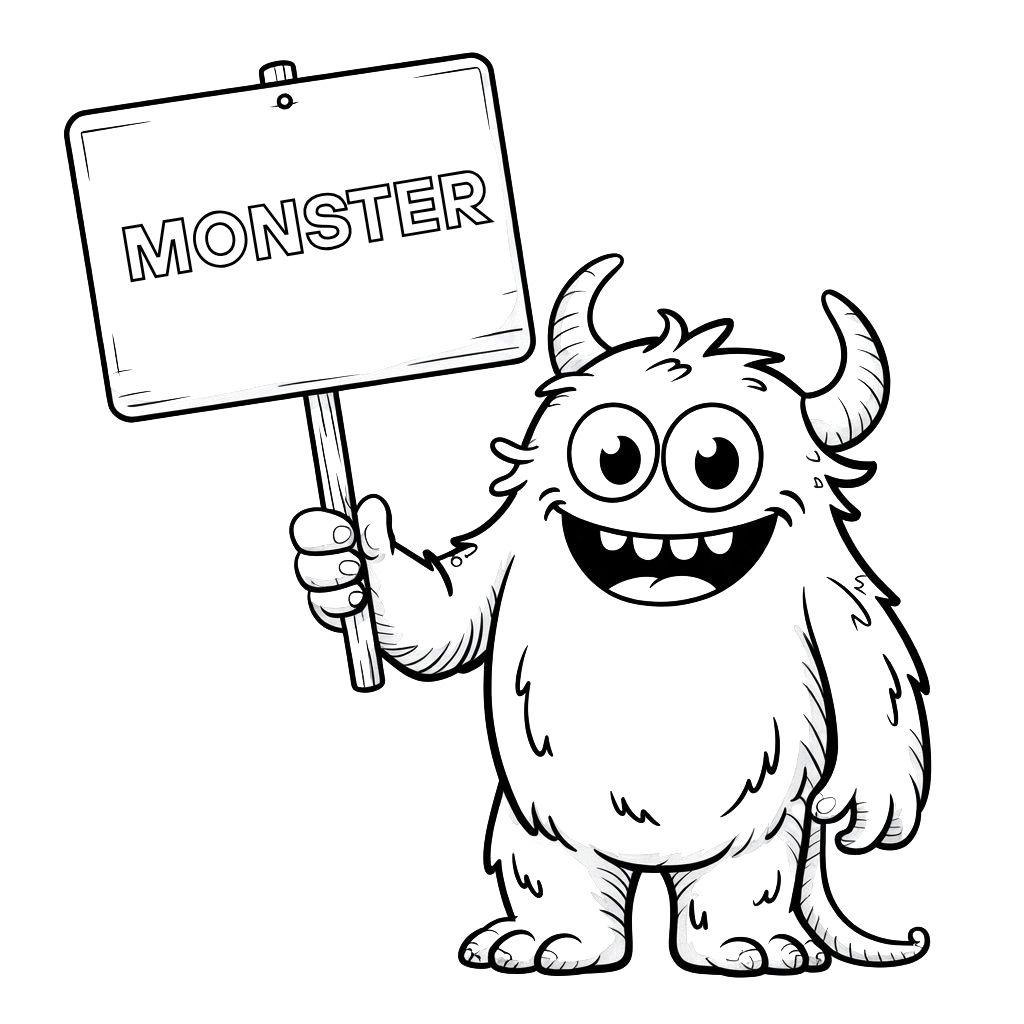 coloring page of a monster