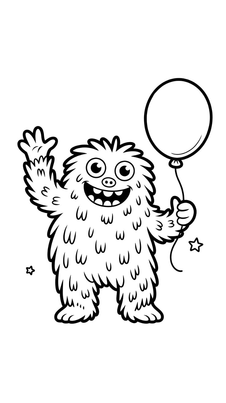 cute monster coloring page