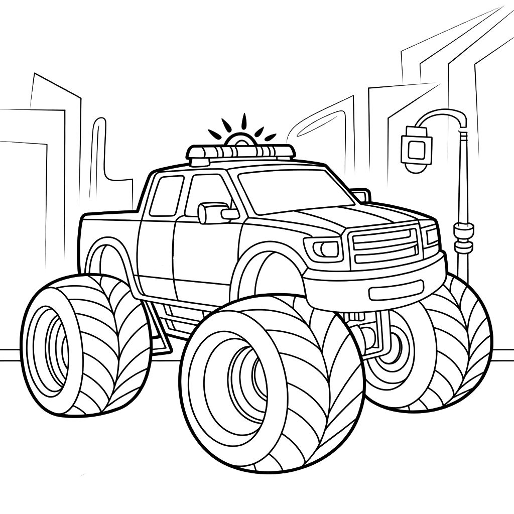 coloring page monster truck