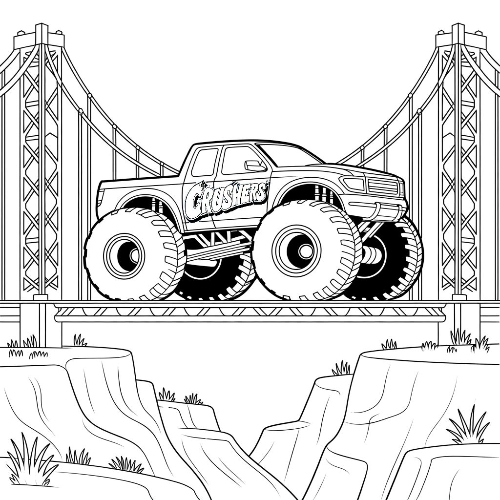monster truck printable coloring pages