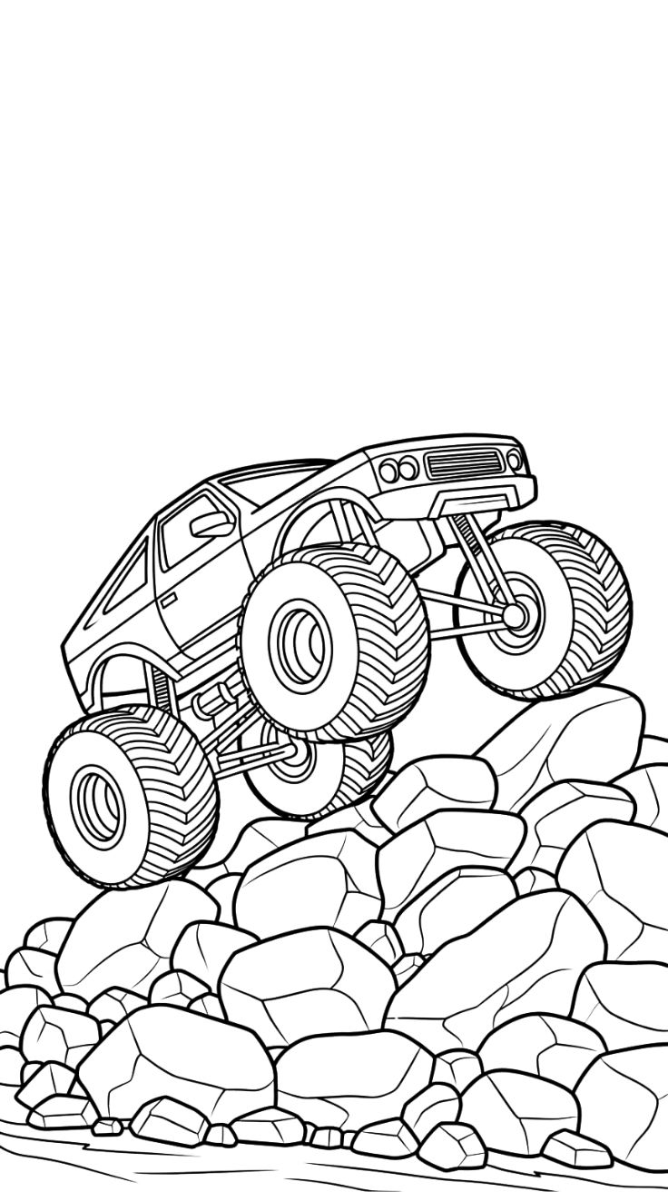 monster truck coloring page