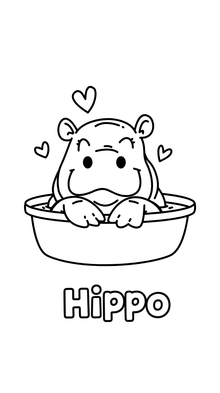 hippo coloring pages free
