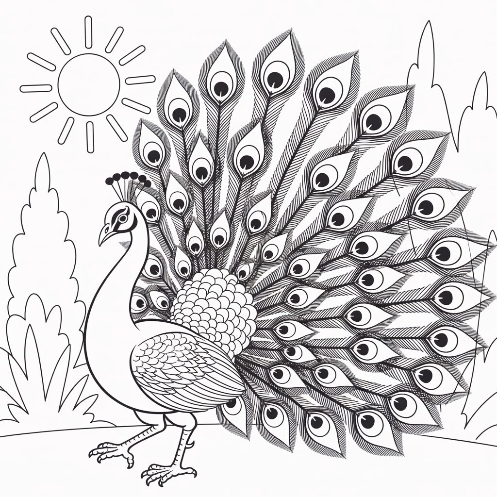 printable peacock coloring pages
