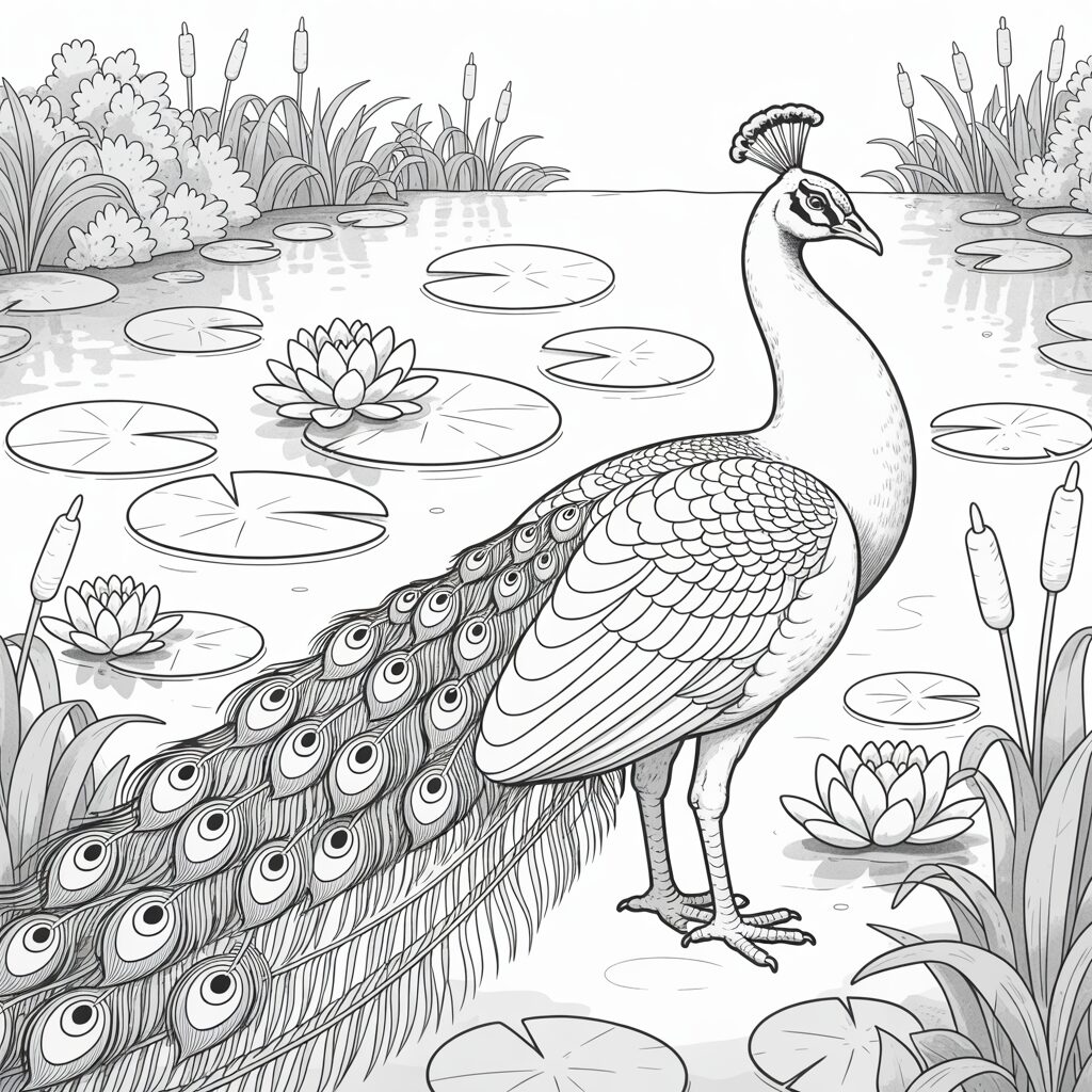 adult coloring pages peacock
