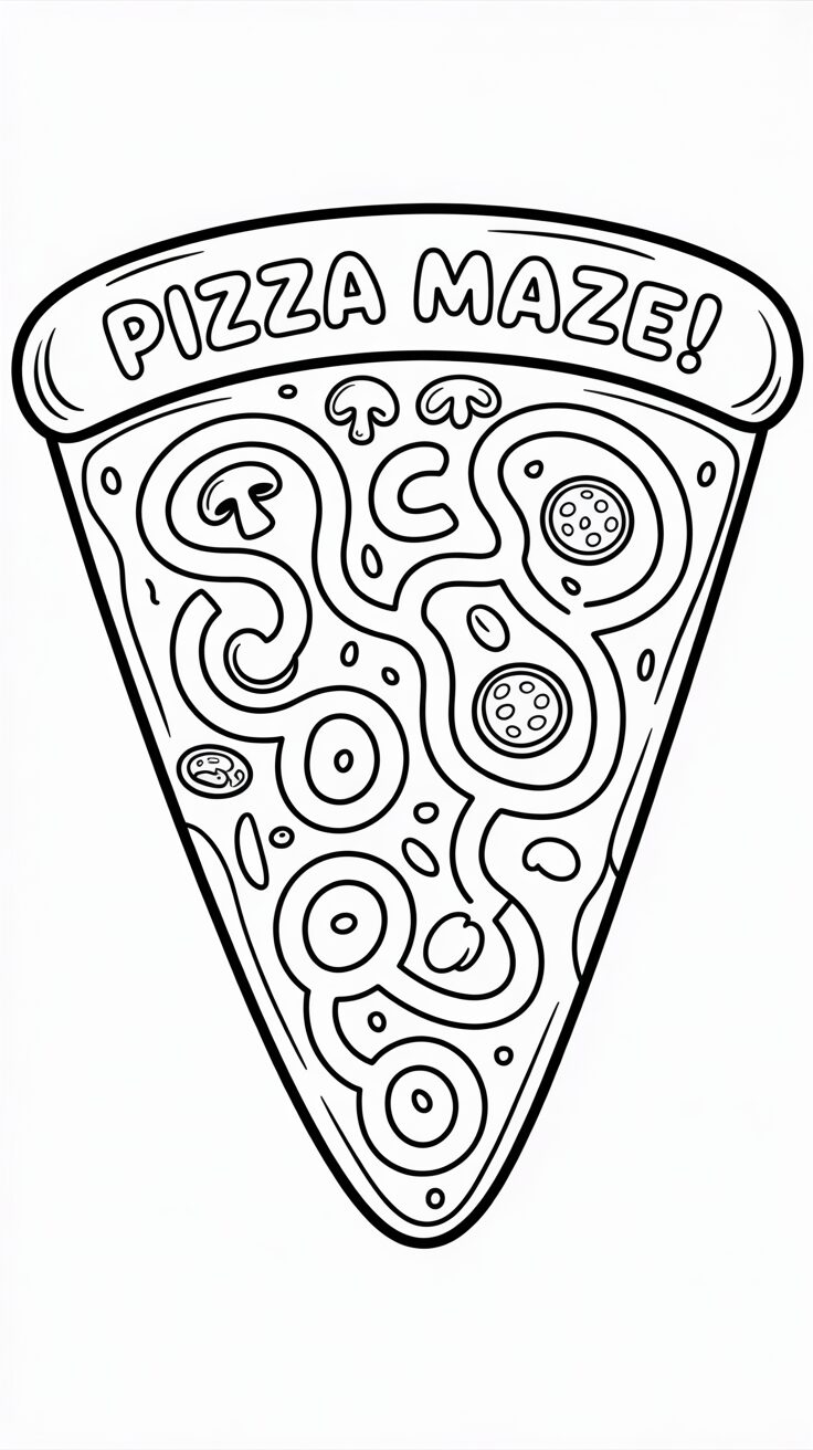 free coloring pages of pizza