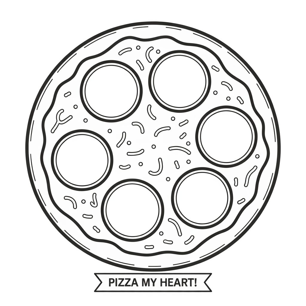 coloring page of pizza