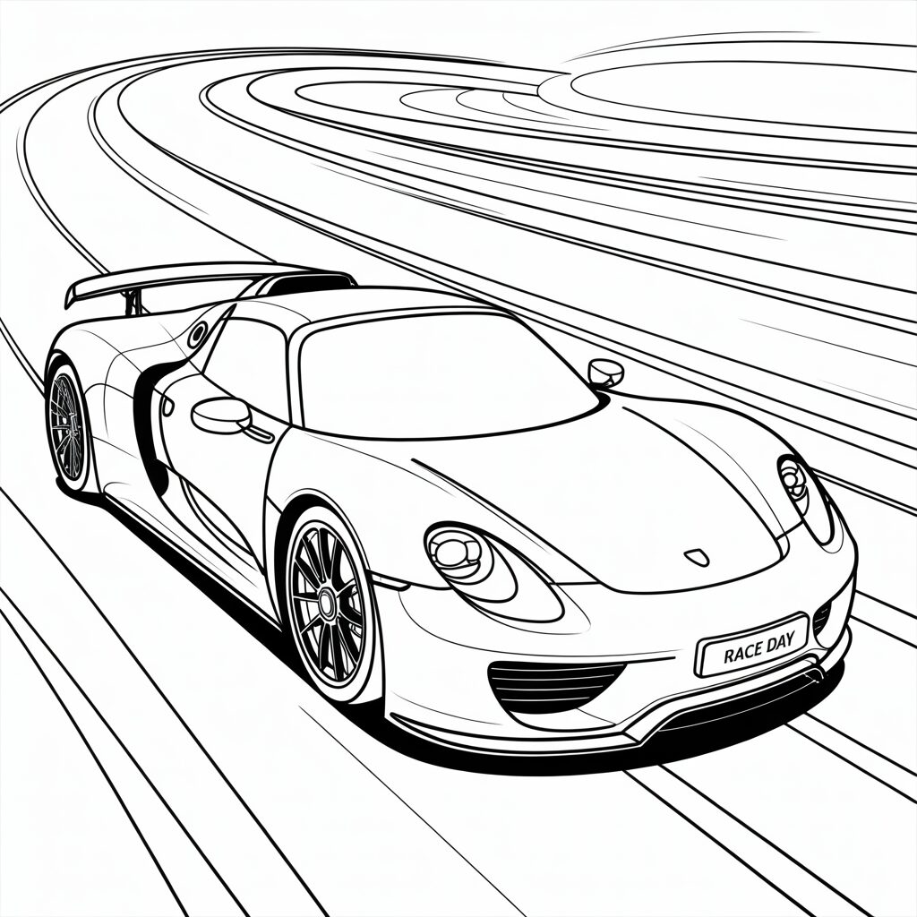 porsche coloring book