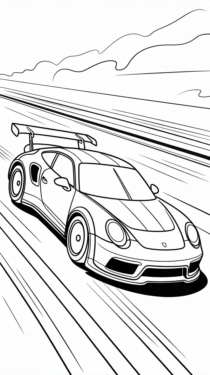 porsche 911 gt3 rs coloring page