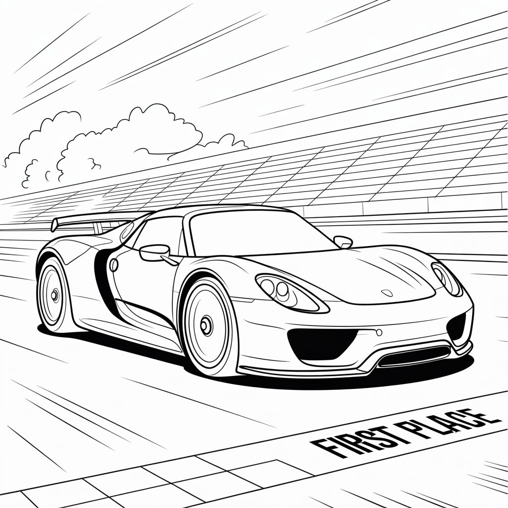 coloring page porsche