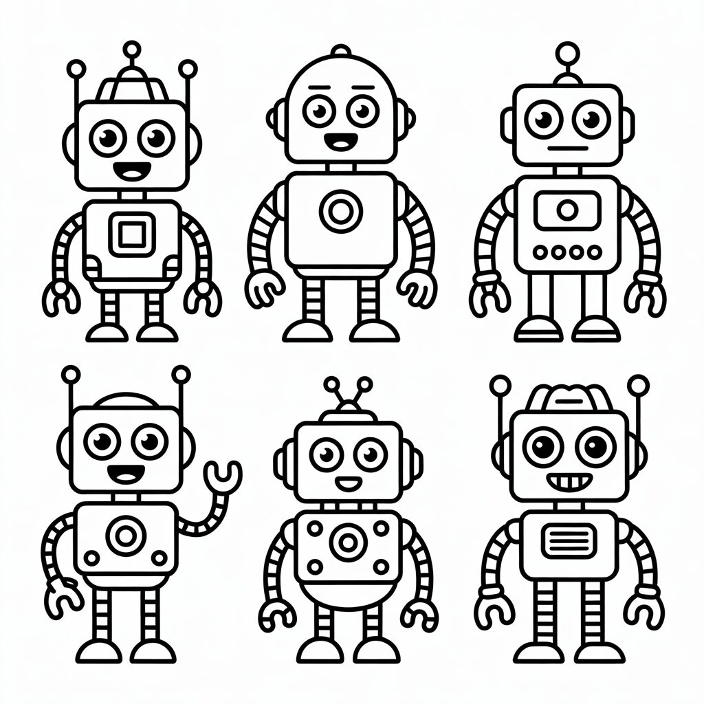 robot color pages