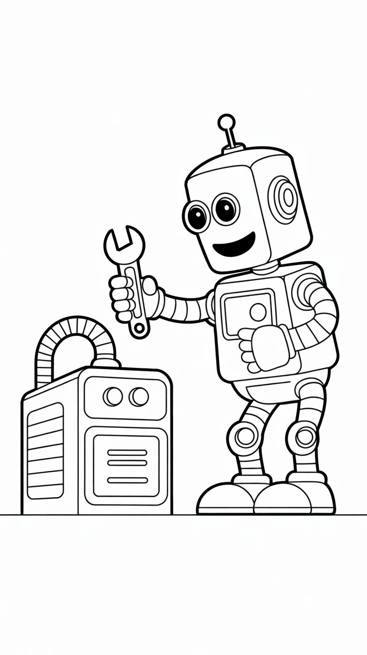 robot coloring sheets