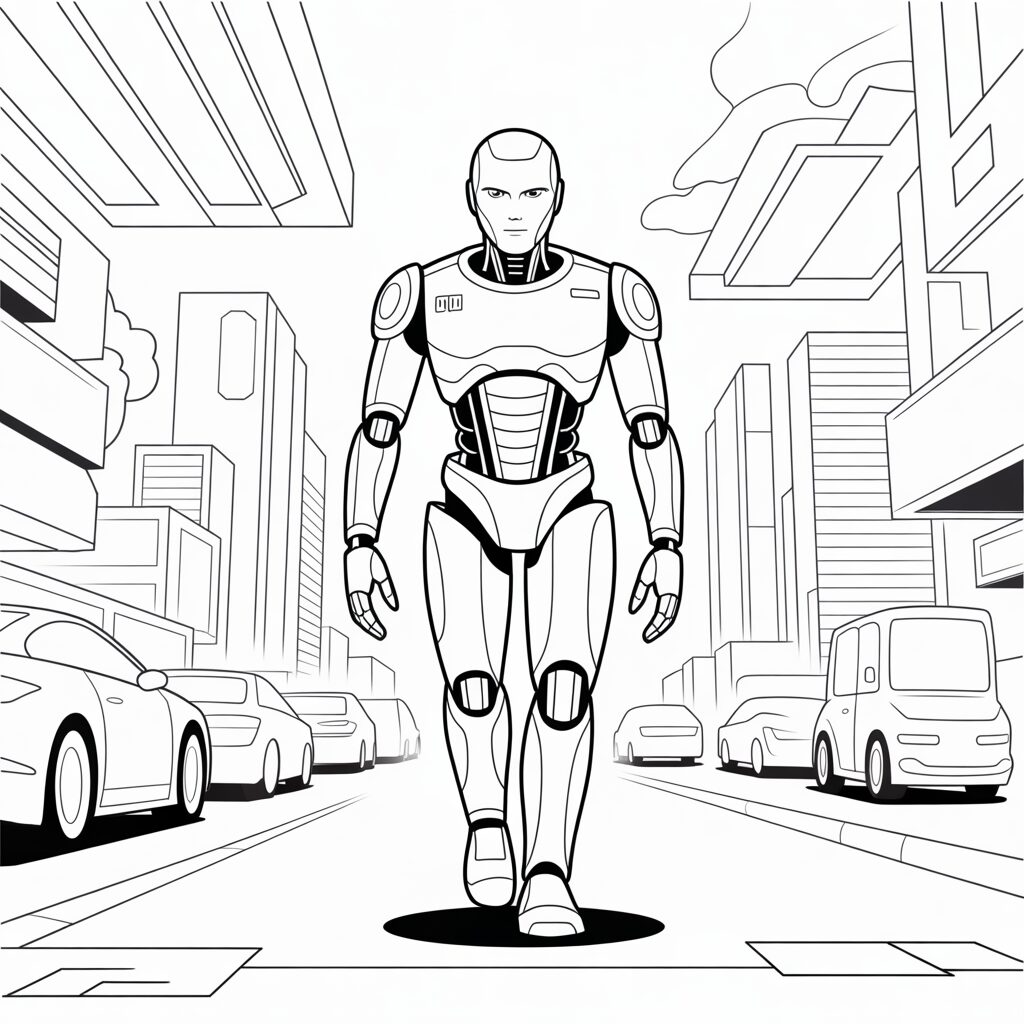 coloring page robot