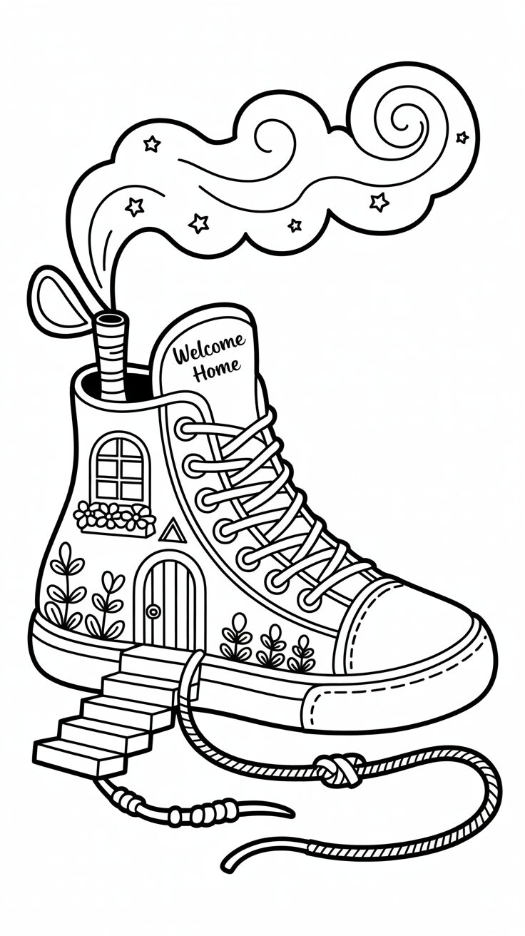 shoe coloring page
