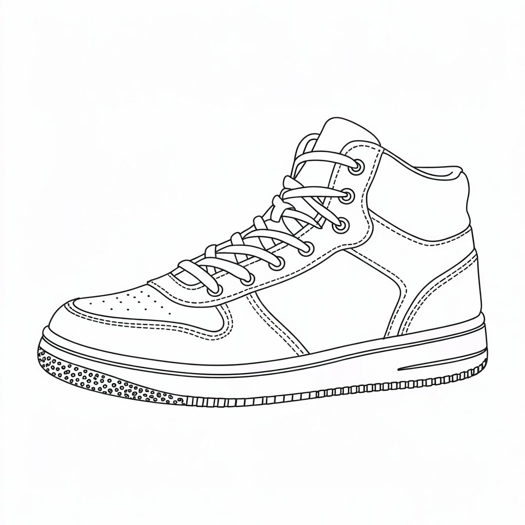 coloring page of a shoe