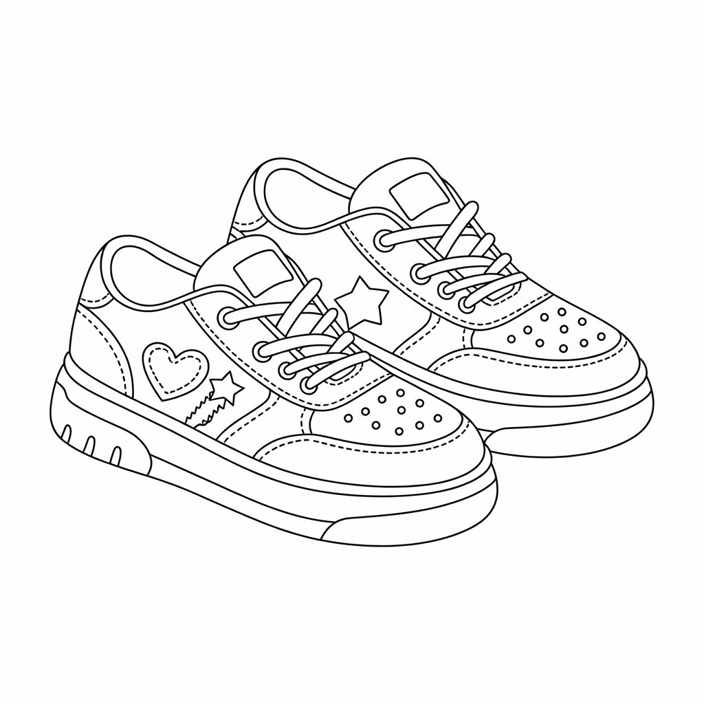 coloring page shoes