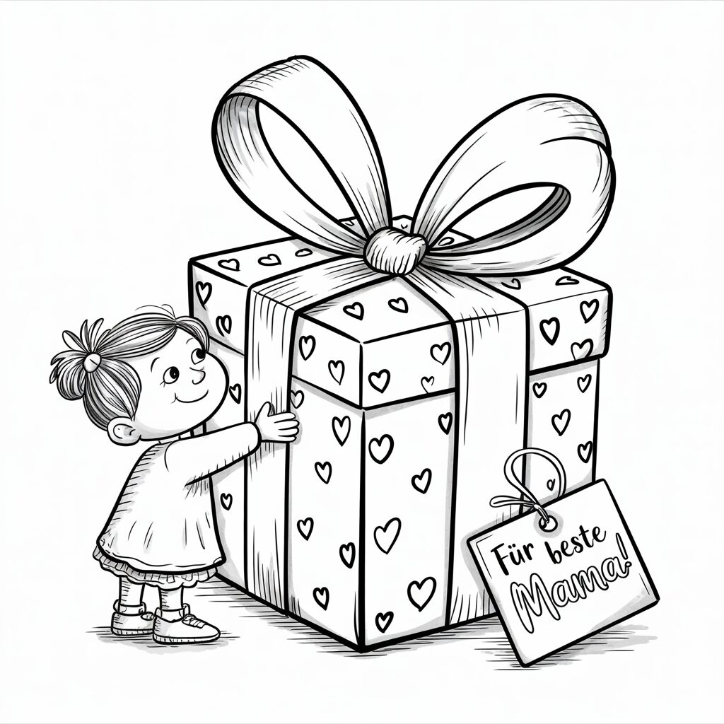 christmas gift coloring page