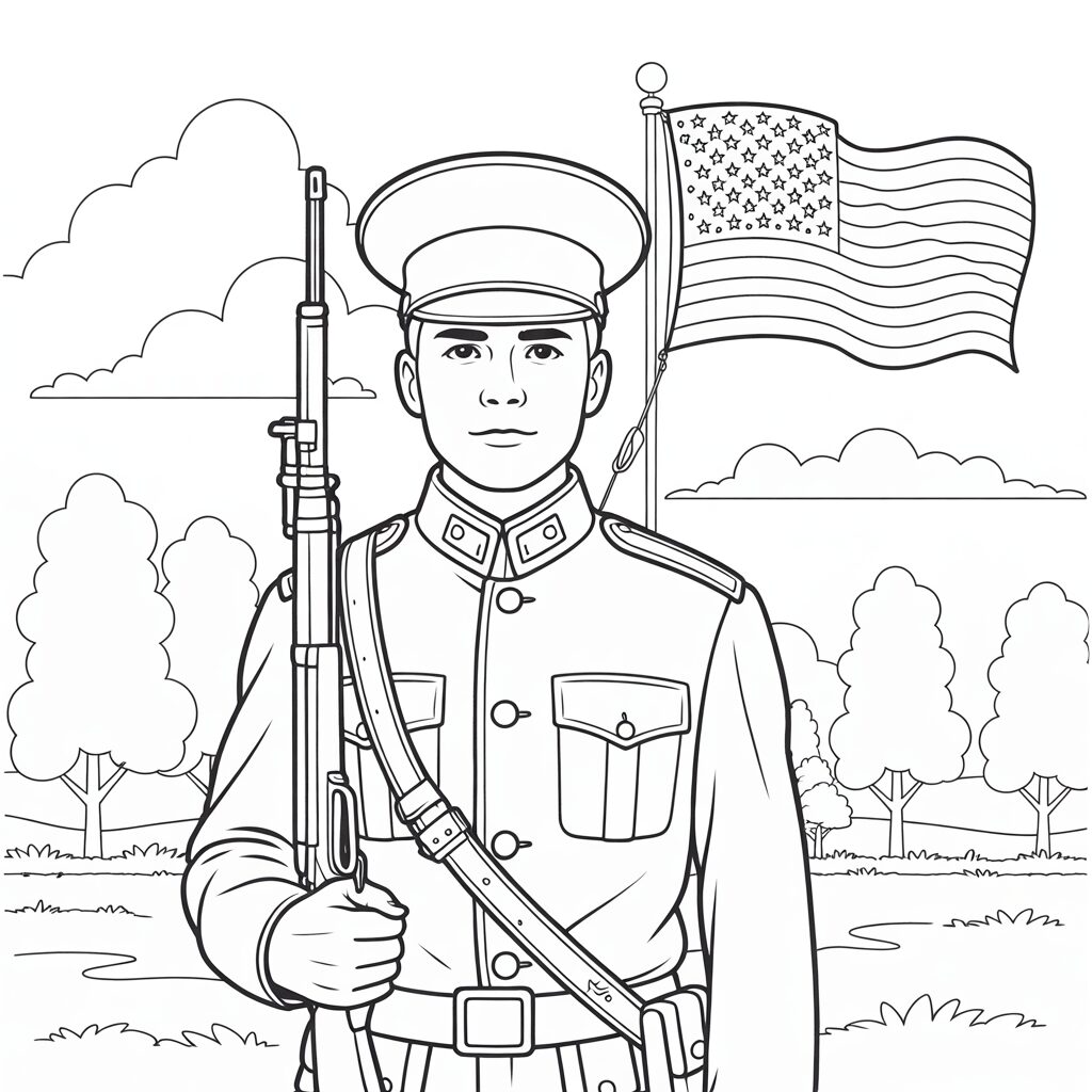 soldier coloring page