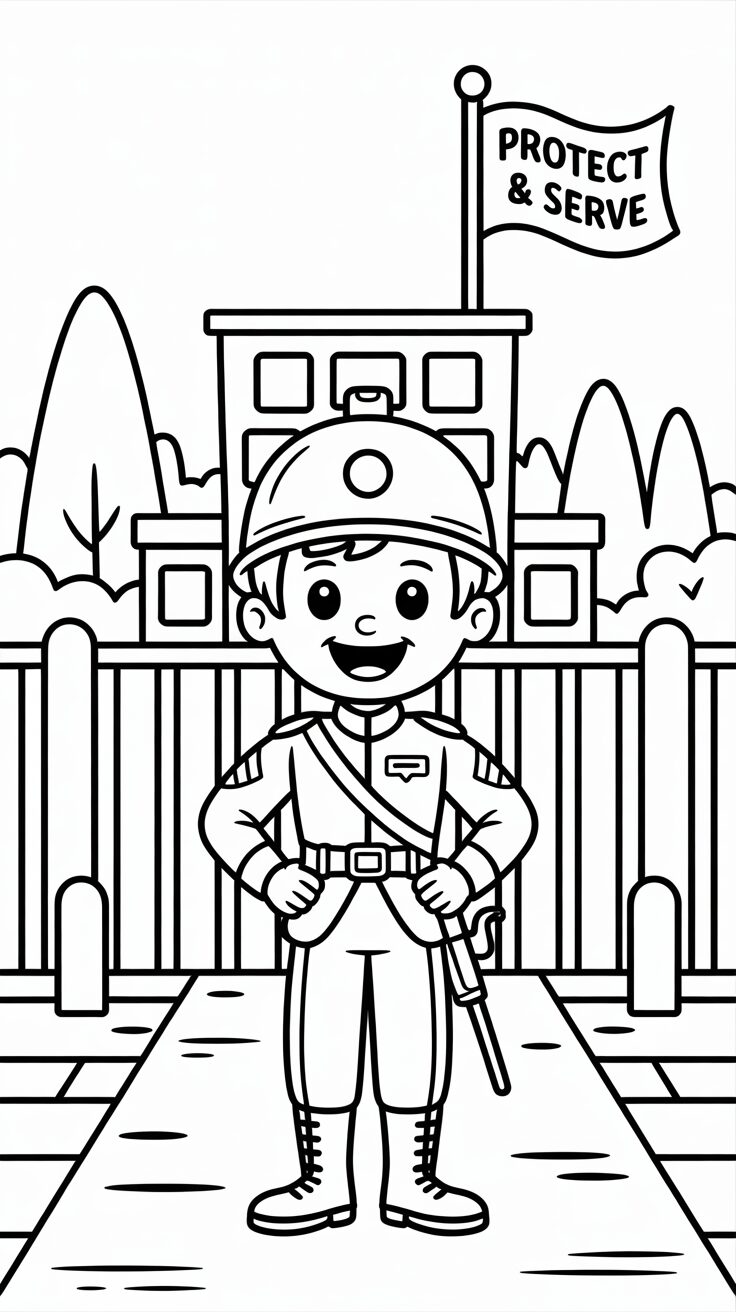 cartoon soldier coloring page