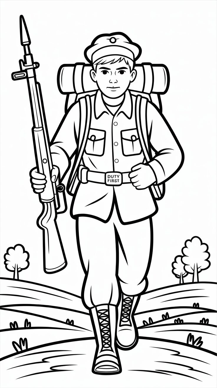 american soldier coloring pages