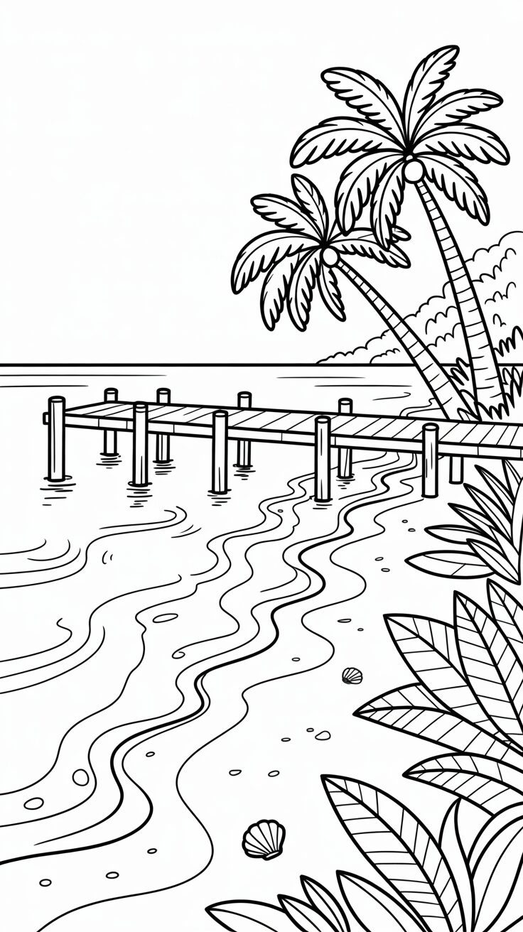 beach coloring sheets printable