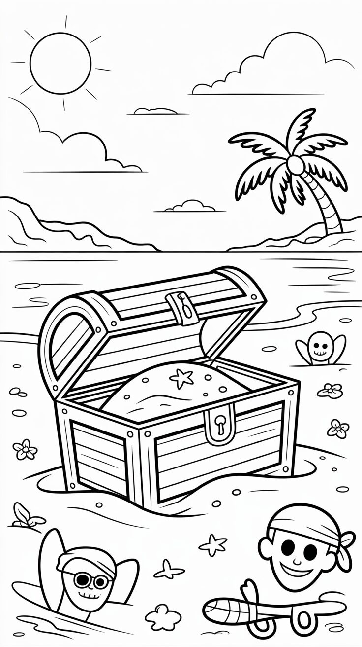 printable coloring pages beach