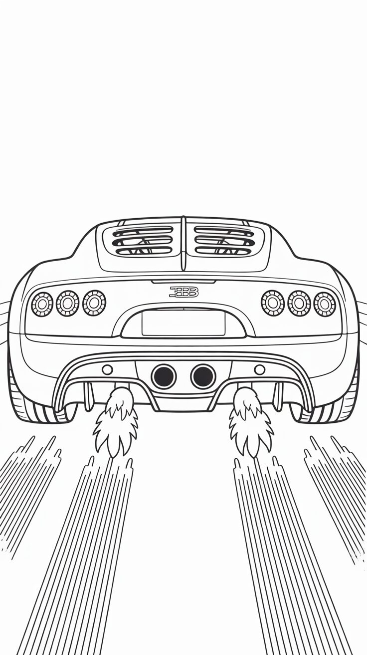 bugatti chiron coloring pages