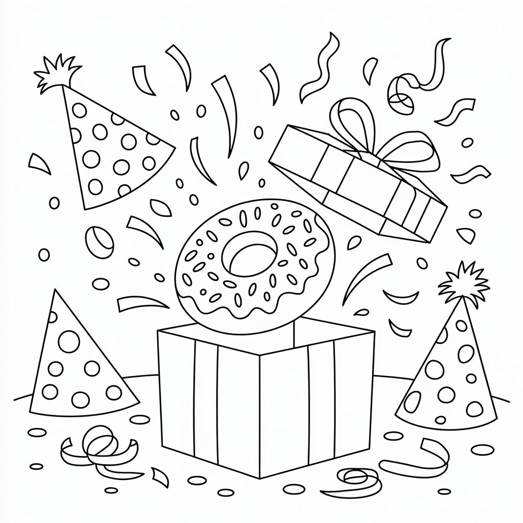 gift box coloring page