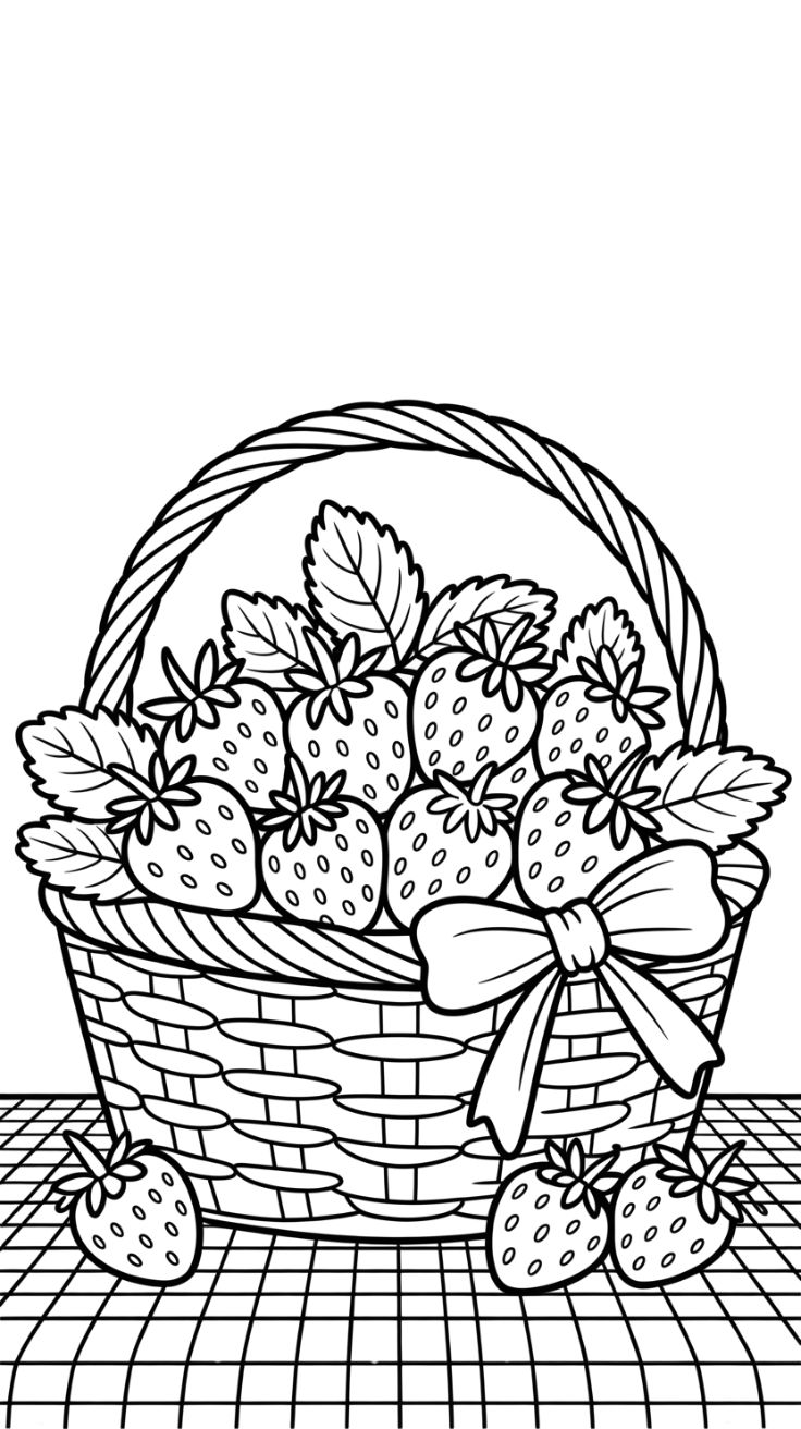strawberry coloring page printable