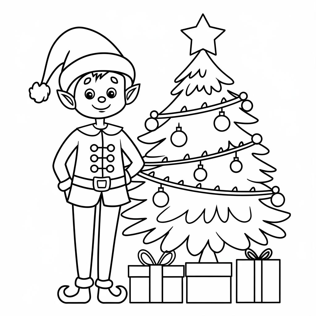 elf on the shelf coloring page
