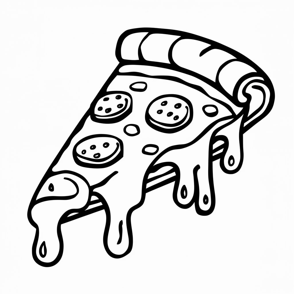 coloring pages of a pizza