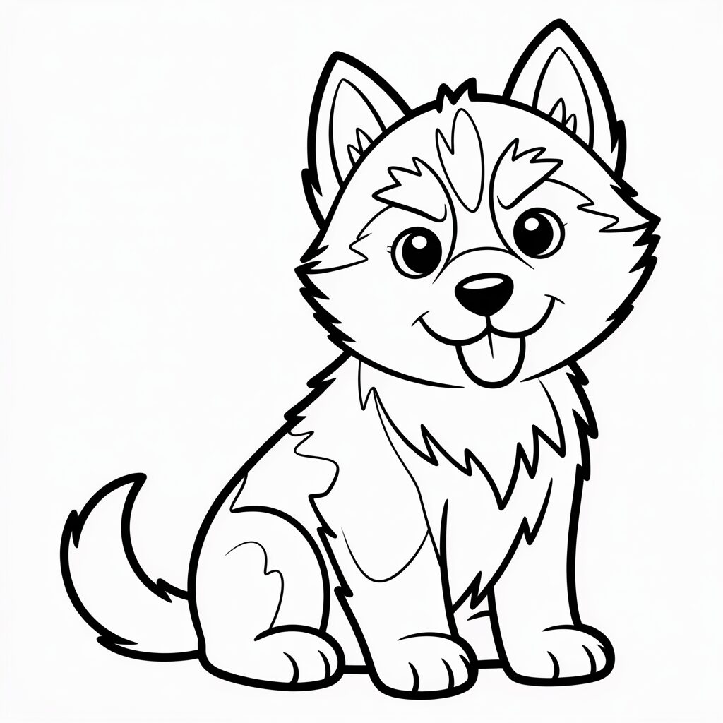 husky puppy coloring pages