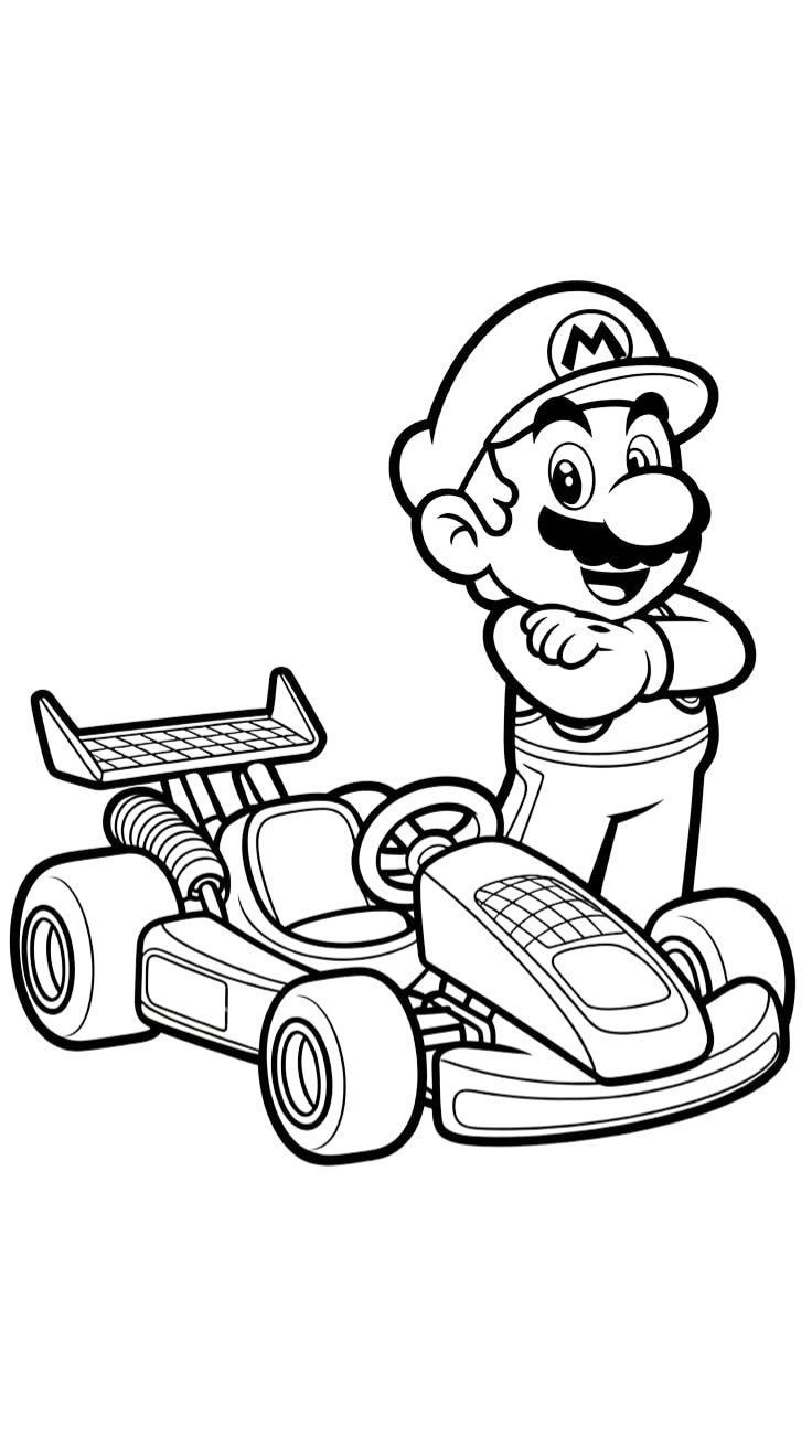 mario kart pictures to color