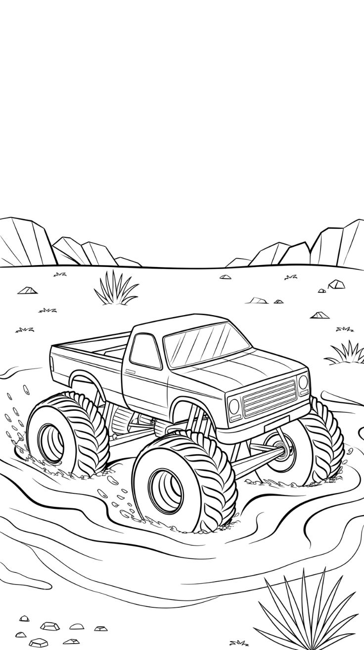 coloring pages monster trucks